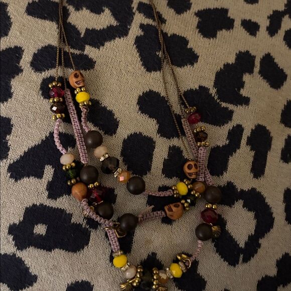 Betsy Johnson Multicolor Beaded Skull  Necklace - Picture 4 of 4